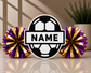 Personalized 3D Printed Soccer Cheer Stick | Custom Name & Team Colors | Soccer Spirit Pom Poms